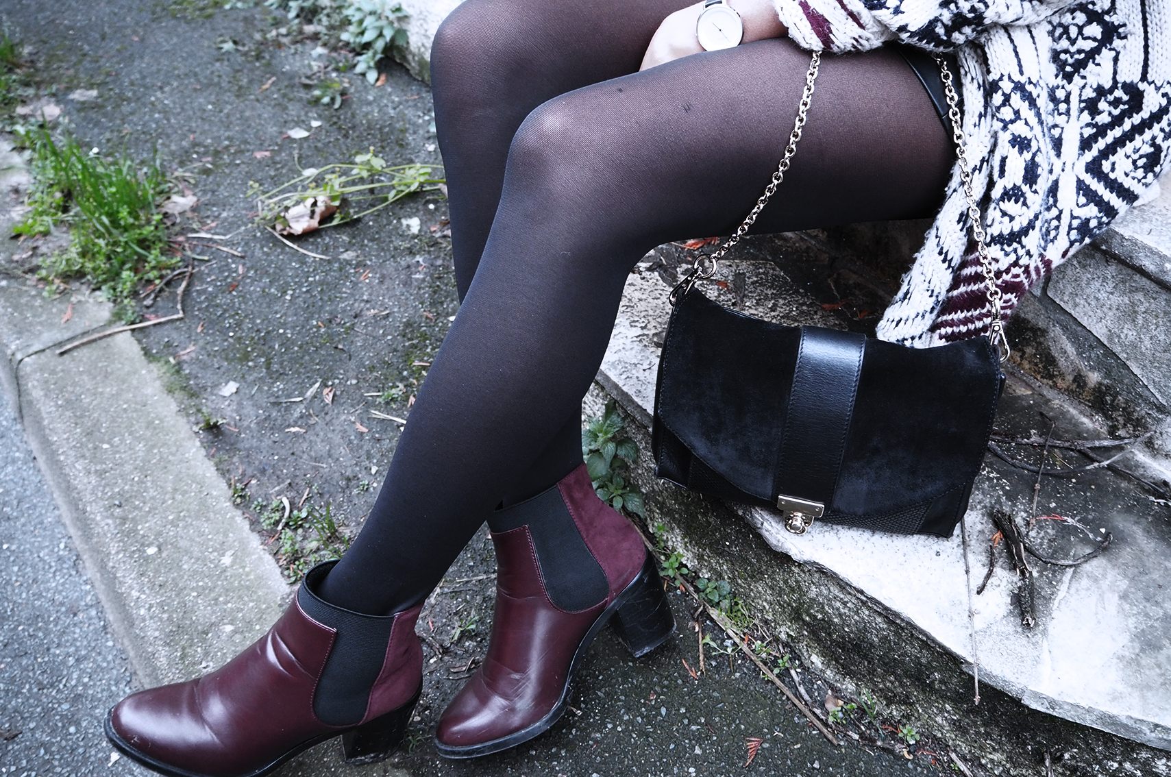 Bottines bordeaux à talon : comment s'habiller demain ? look d'hiver